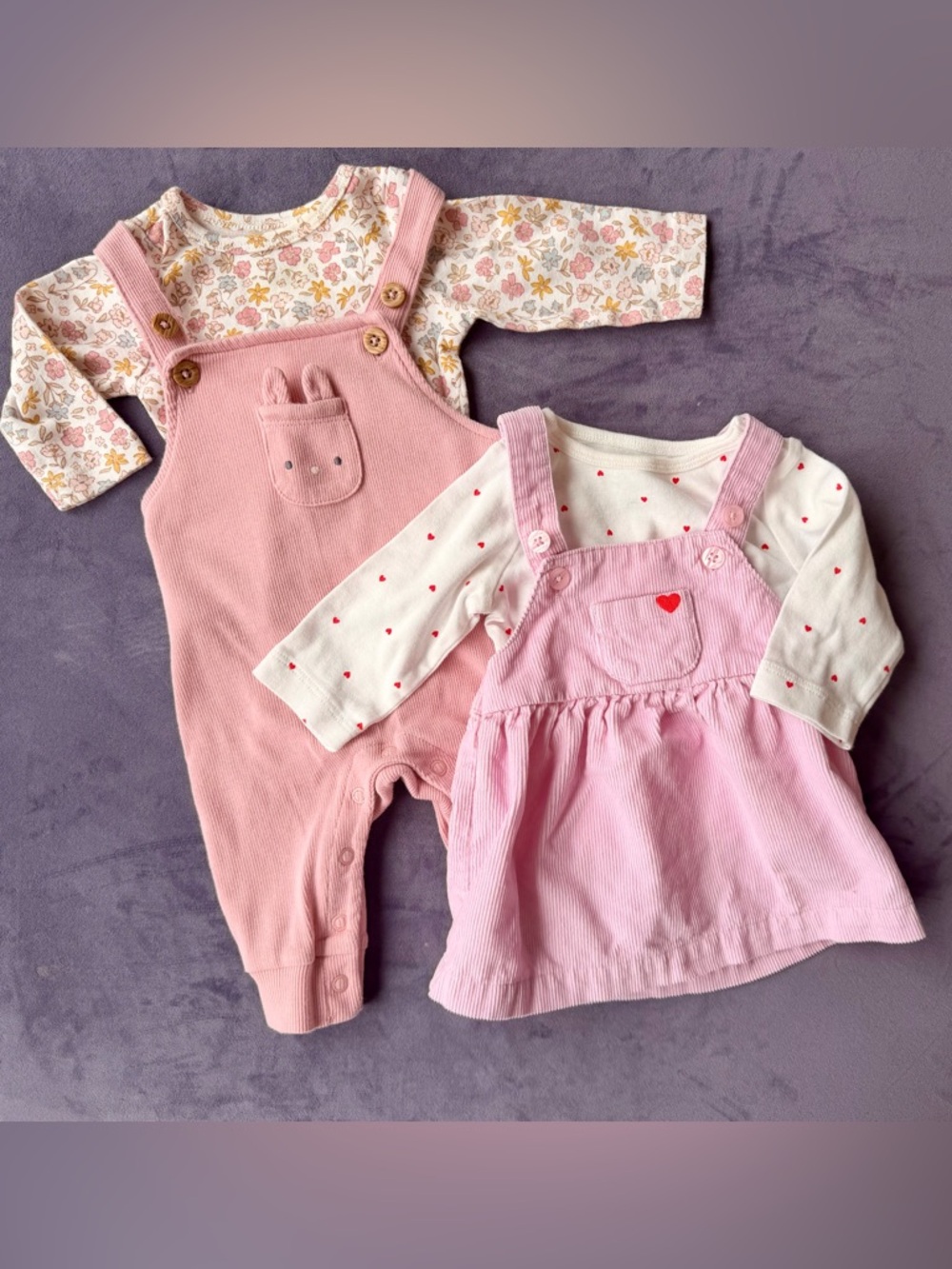 Carter’s▪️Pink Overalls - 4 pieces▪️Size 3 Months